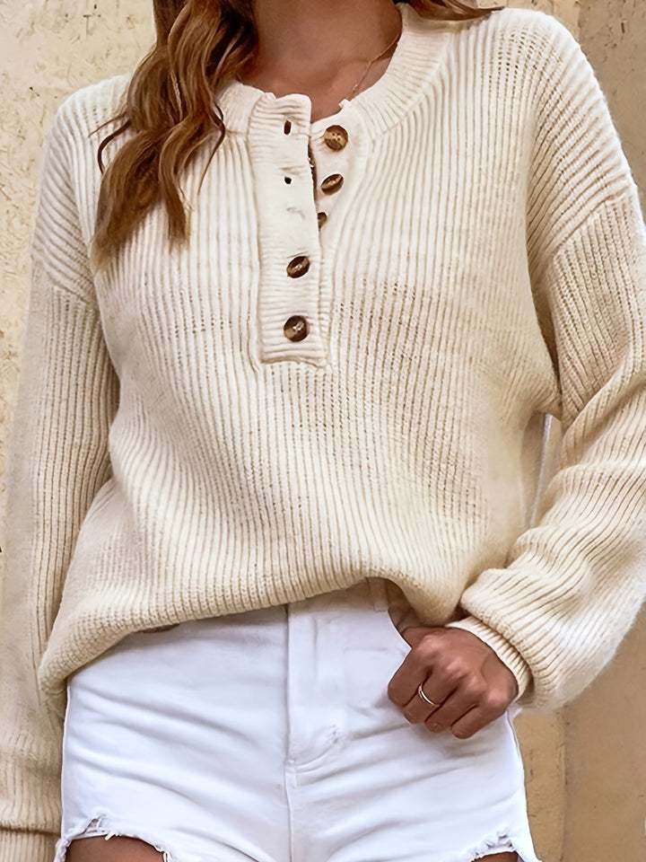 Zeline - Maglione Con Bottoni e Maniche Lunghe