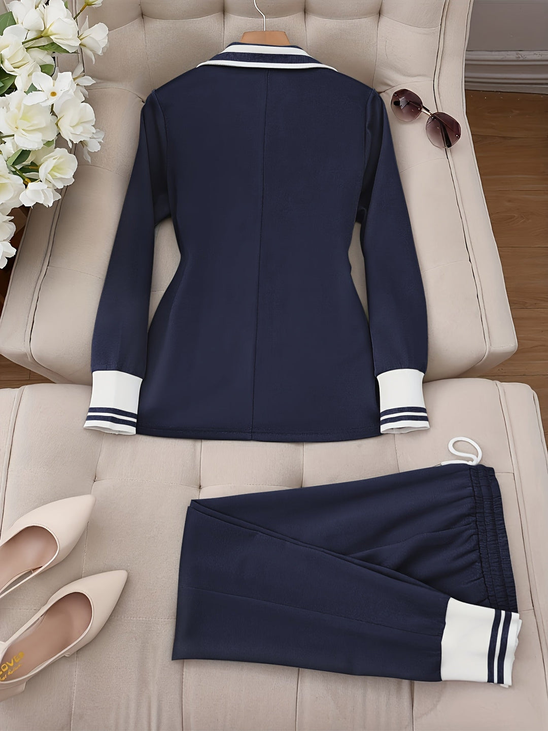 Ingelore - Settato a Due Pezzi Alla Moda a Righe