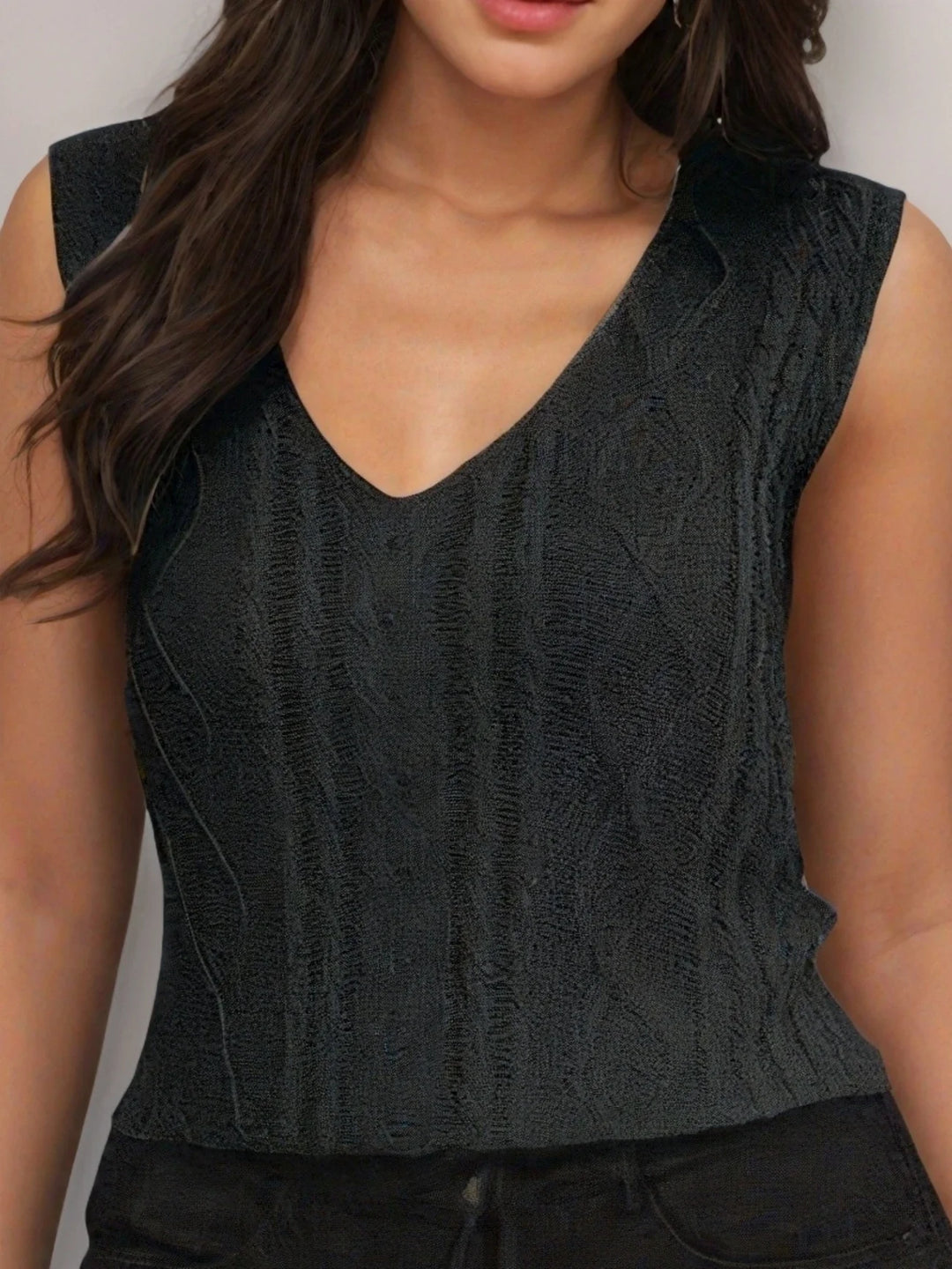 Juno - Top Casual Senza Maniche Con Scollo a V