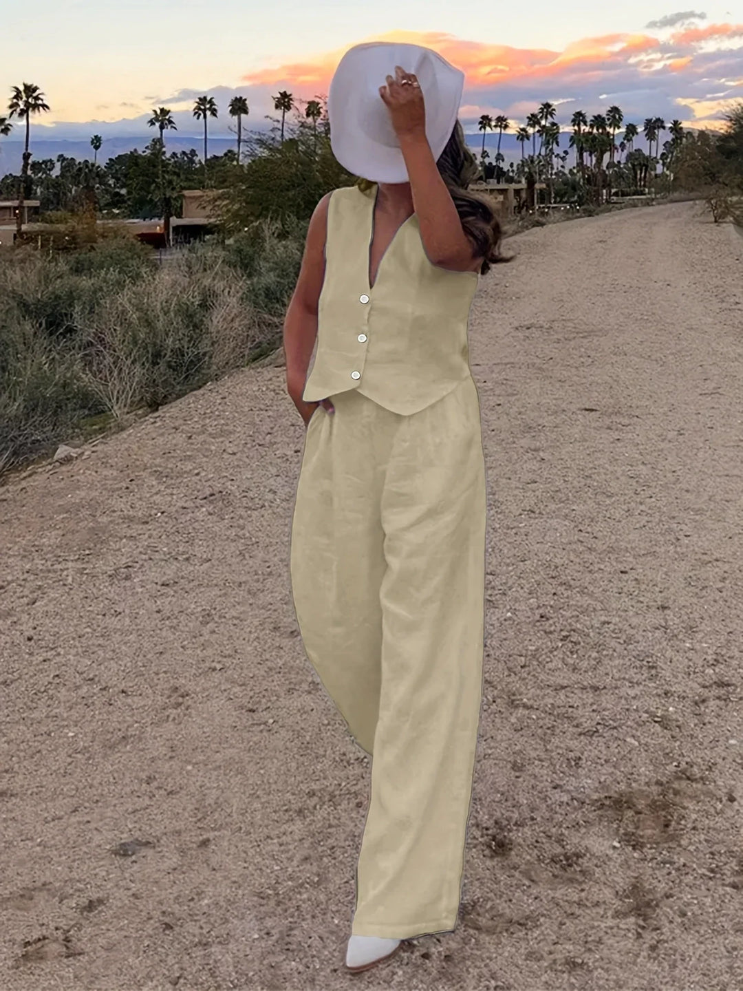 Jorja - Elegante Completo a Due Pezzi Senza Maniche