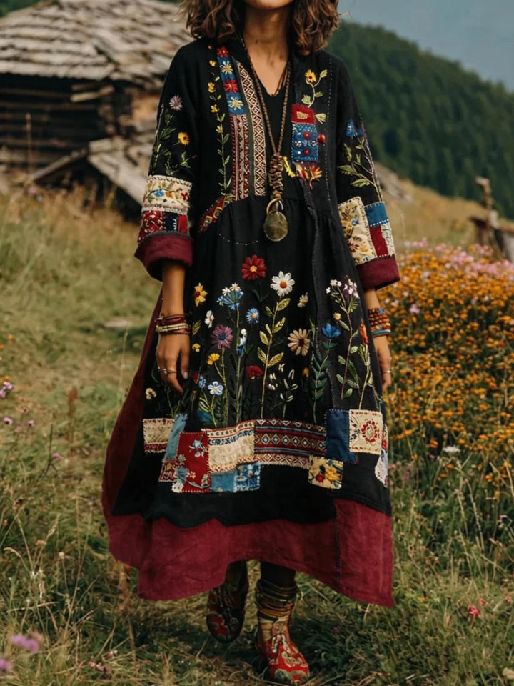 Eresha - Abito Casual a Maniche lunghe Con Stampa Floreale