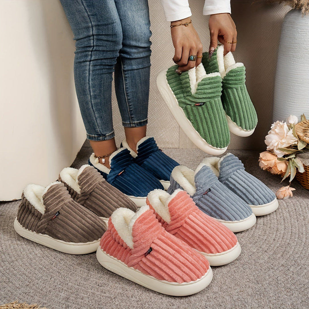 Keziban - Pantofole Slip-on a Coste con Fodera in Peluche