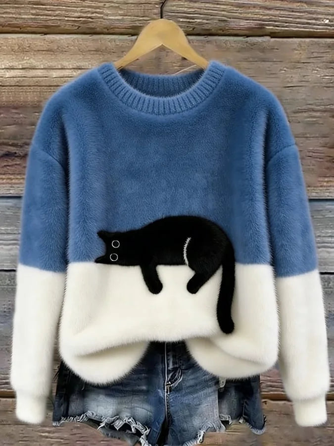 Zaidia – Maglione Lavorato a Maglia Con Grazioso Gatto