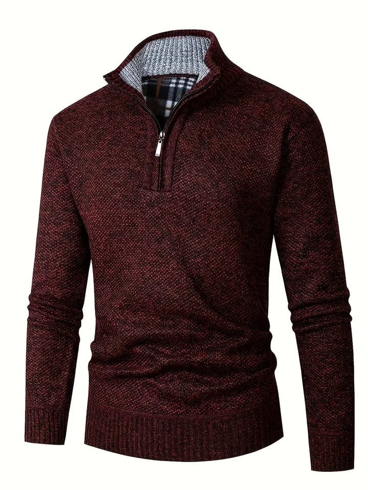Ingram - Maglione Casual Con Collo Alto e Zip a Un Quarto