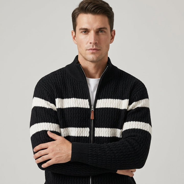 Loick - Cardigan in Maglia a Maniche Lunghe con Zip