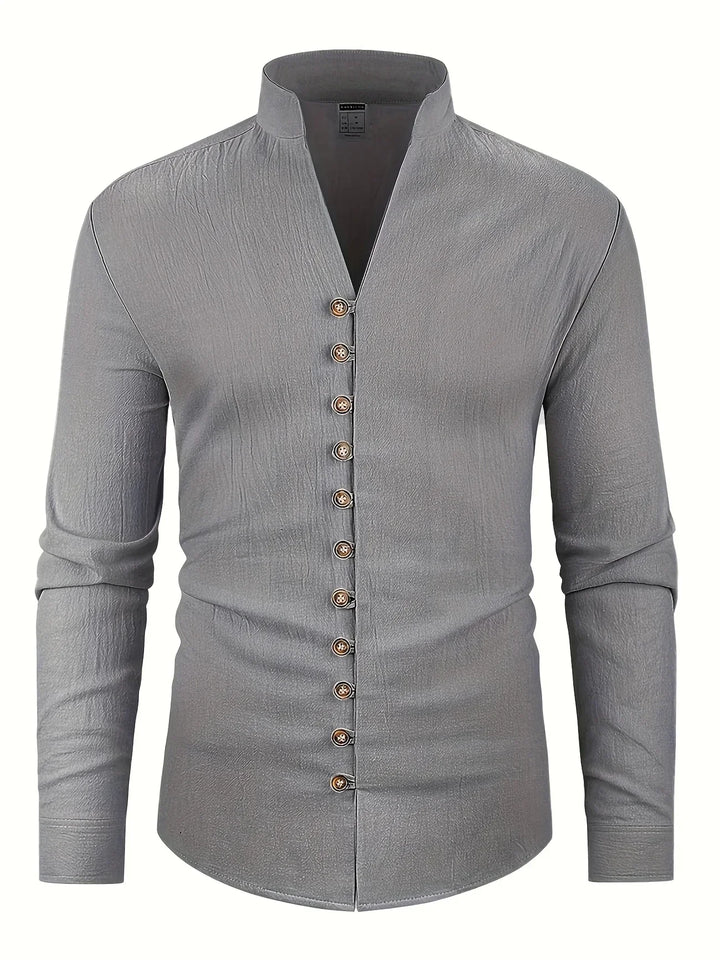 Shayne - Camicia Leggera In Cotone E Lino Con Maniche Lunghe