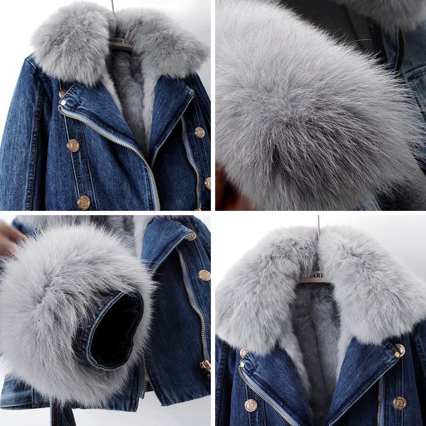 Phylicia - Elegante Giacca In Denim Con Pelliccia Sintetica