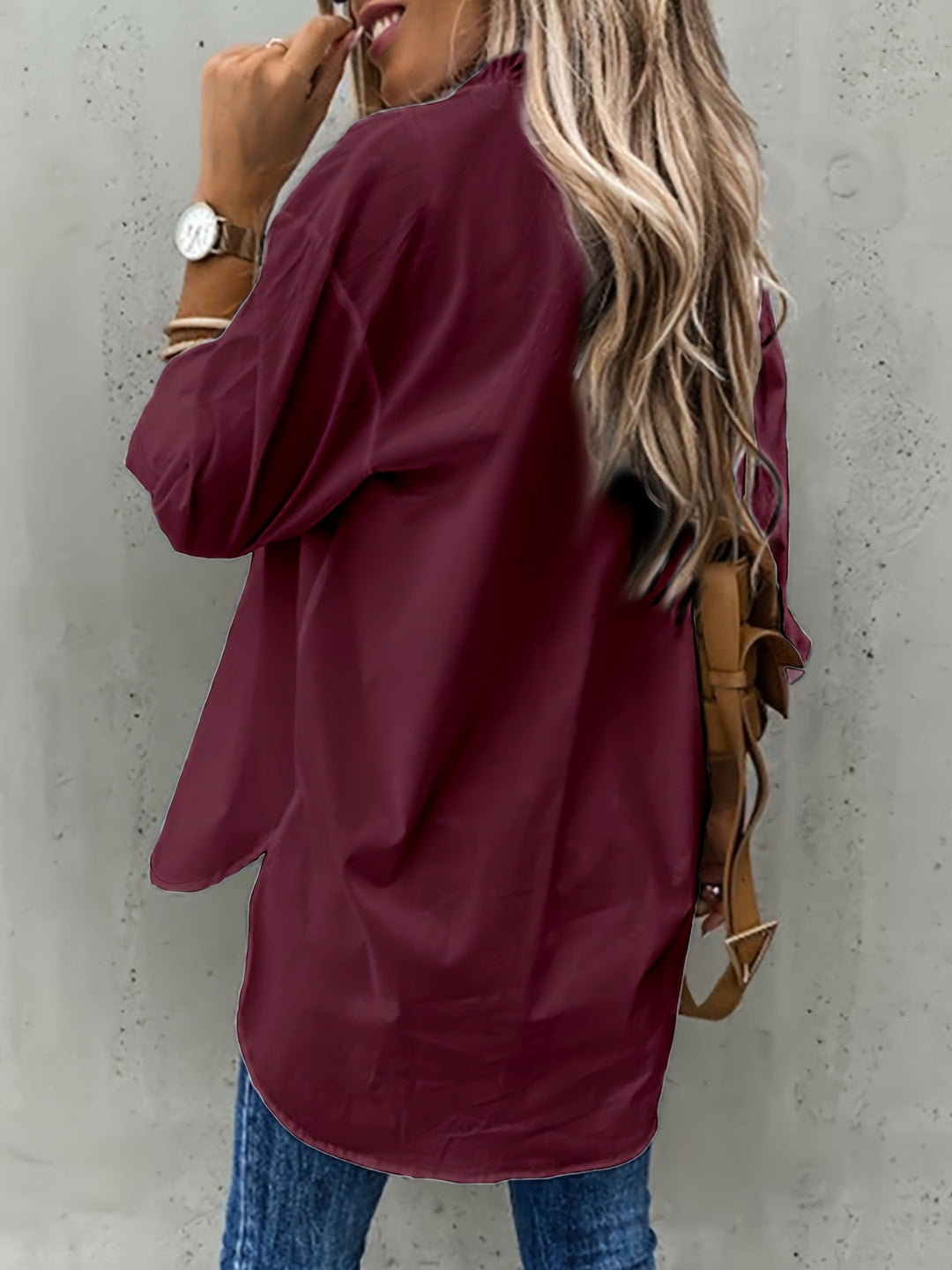 Aziza - Camicia Classica a Maniche Lunghe Con Bottoni