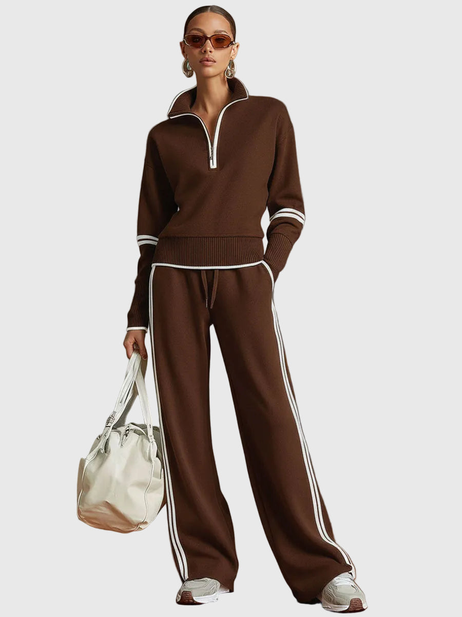 Minrada - Set Composto da Camicetta e Pantaloni a Pieghe larghe