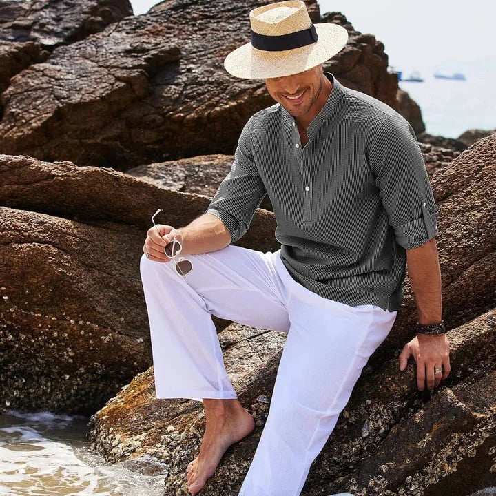 Tjeerd - Camicia Casual a Maniche Lunghe