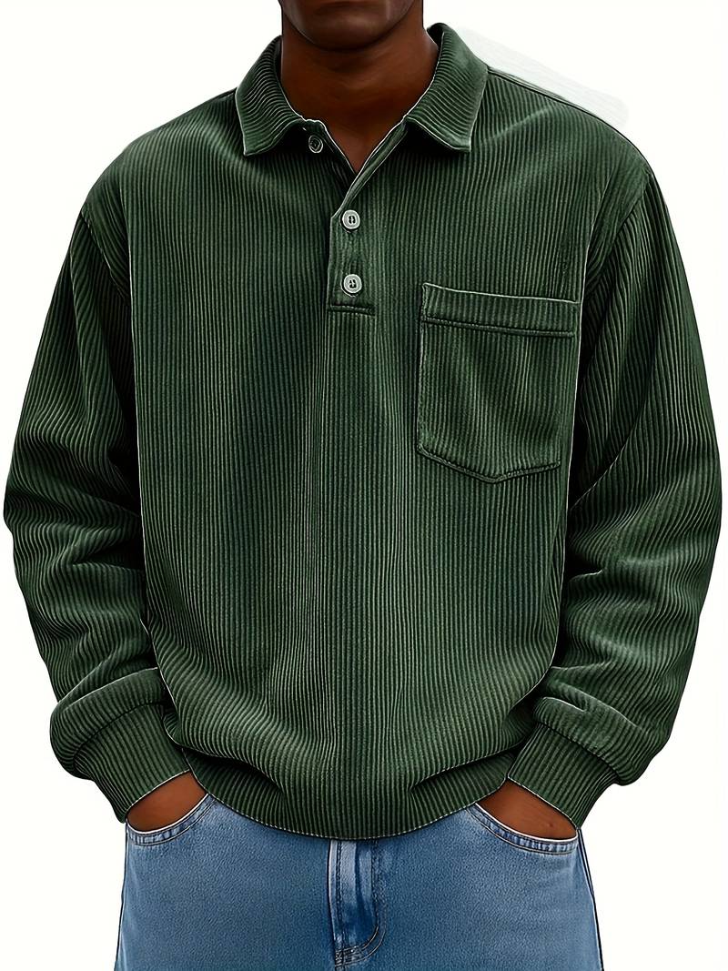 Hawkins - Camicia In Velluto a Coste Con Collo Rovesciato e Maniche Lunghe