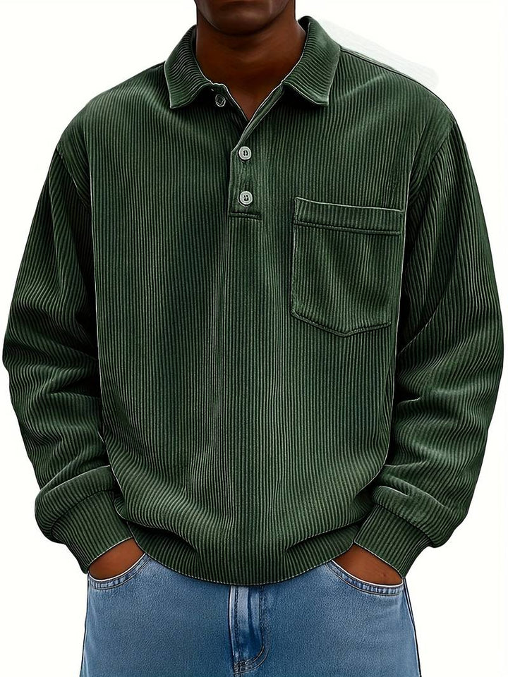 Hawkins - Camicia In Velluto a Coste Con Collo Rovesciato e Maniche Lunghe