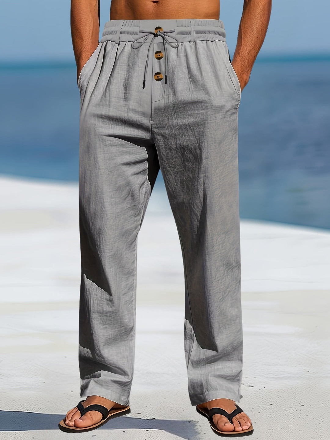 Aznar - Casual Lino Elastico Pantaloni