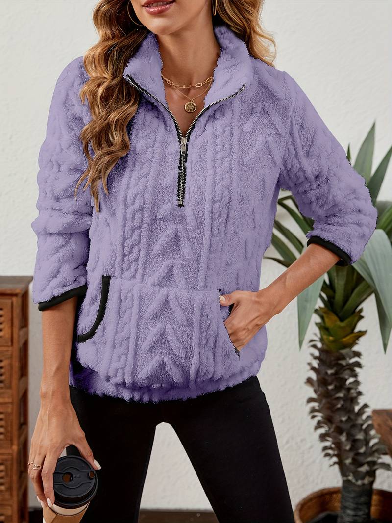 Naama - Maglione Elegante Con Mezza Zip e Tasca
