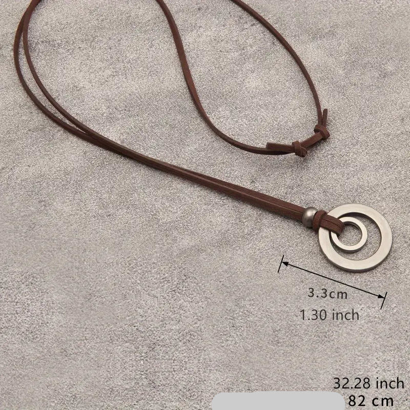 UnityRings - Collana Unisex Con Pendente a Doppio Cerchio
