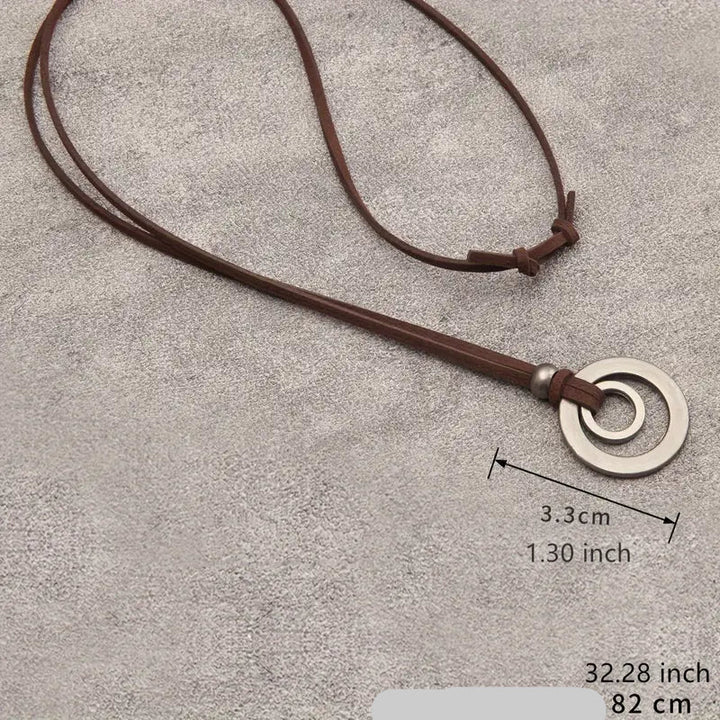 UnityRings - Collana Unisex Con Pendente a Doppio Cerchio