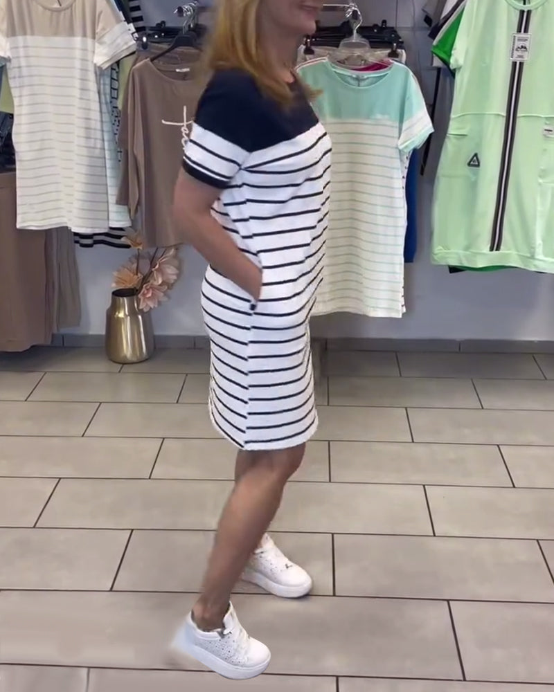 Luella - Abito Casual A Righe Con Scollo Rotondo