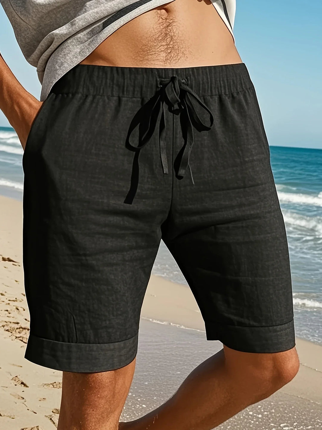 Callan - Pantaloncini Casual In Lino Con Tasca