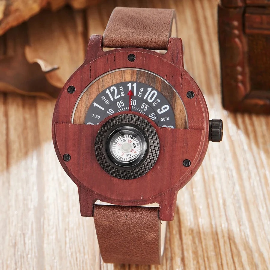 Stellan -  Orologi in Legno con Cinturino in Pelle