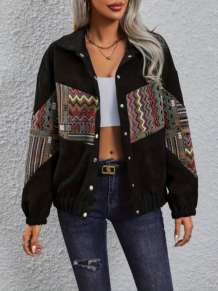 Denyque - Giacca Con Patchwork Geometrico Multicolore e Revers