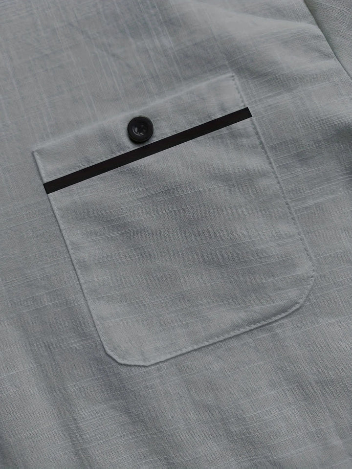 Putin - Camicia Taspirante a Maniche Corte Con Taschino