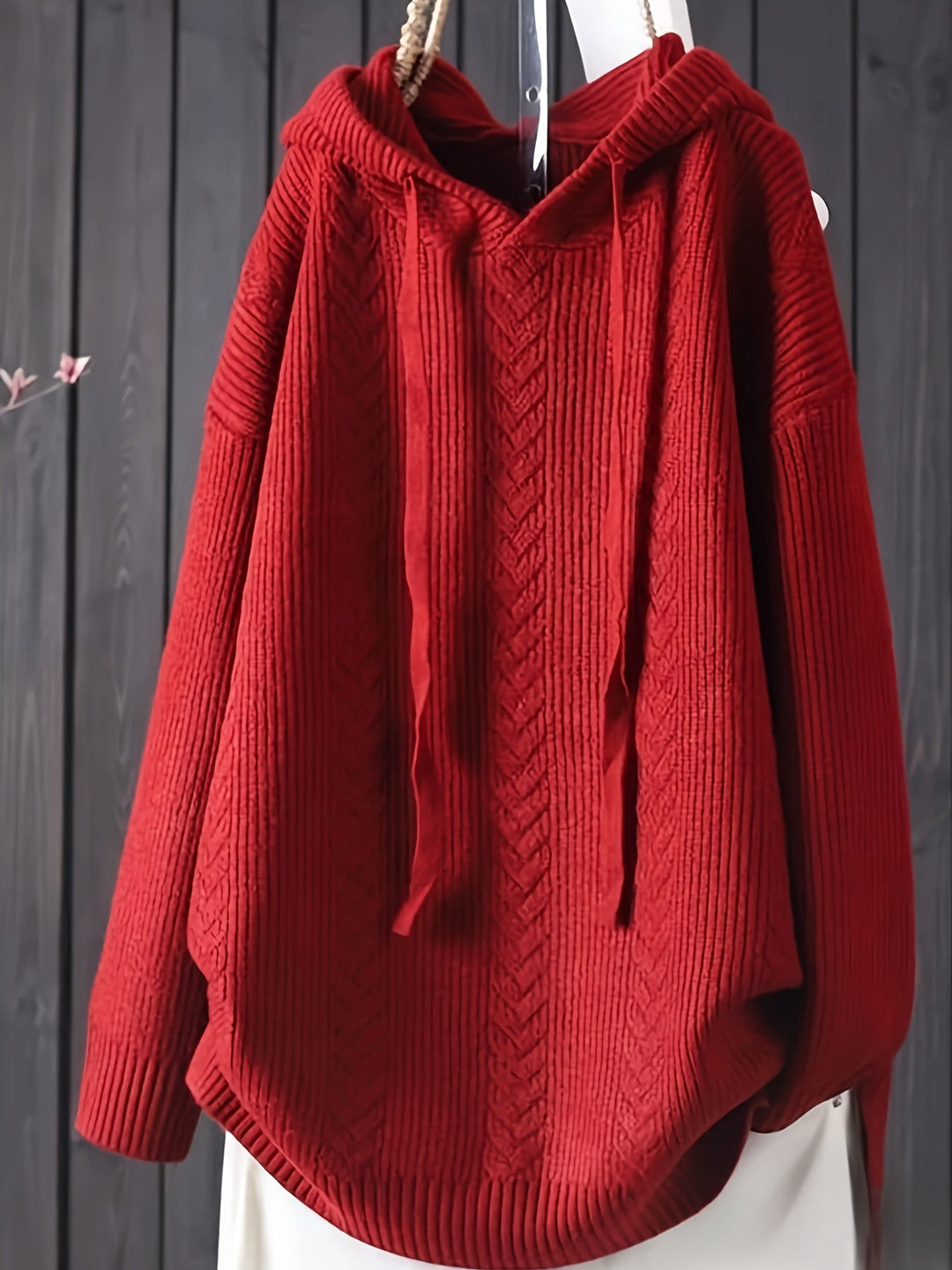Genivee - Felpa Con Cappuccio Casual a Maniche Lunghe In Maglia
