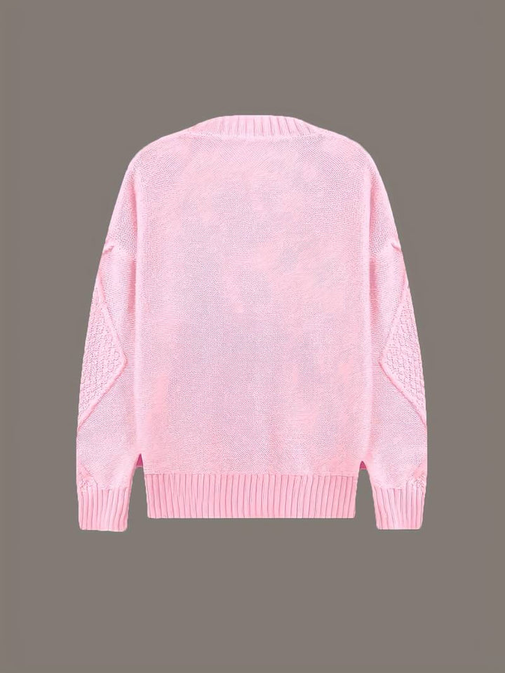 Tzvia - Maglione Casual Con Scollo a V Lavorato a Maglia