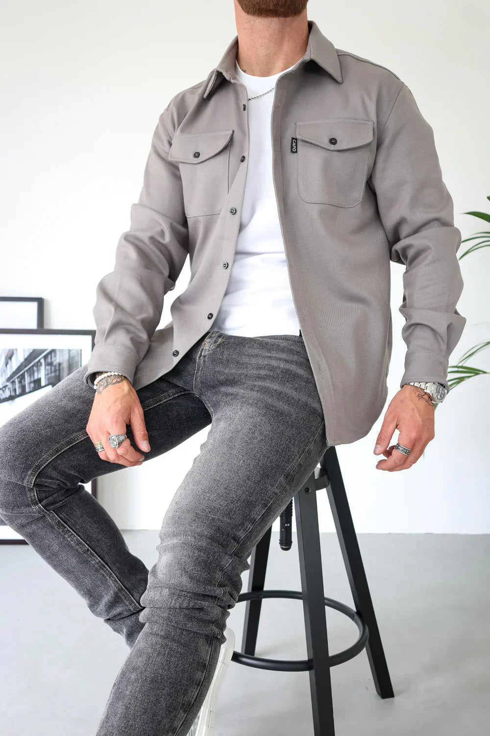 Dewid - Camicia con Bottoni e Tasche Frontali