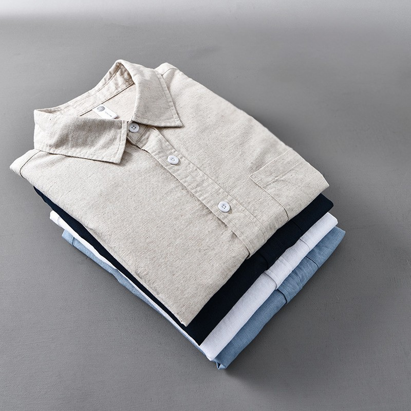 Johnson - Camicia Di Lino Abbottonatura