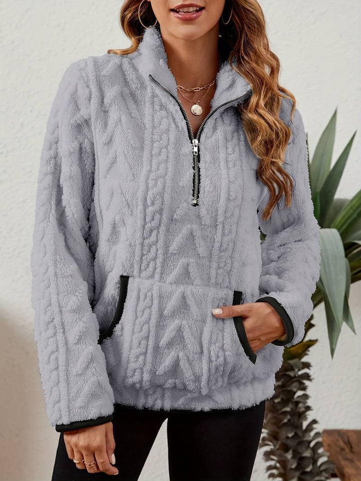 Naama - Maglione Elegante Con Mezza Zip e Tasca