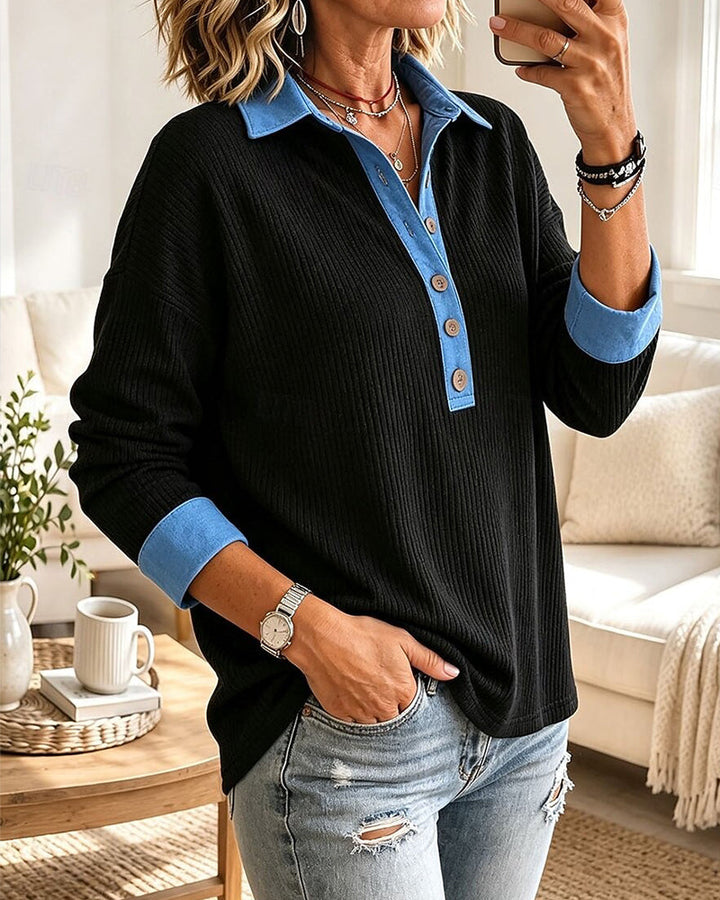 Klishina - Top Casual Alla Moda Con Scollo a V
