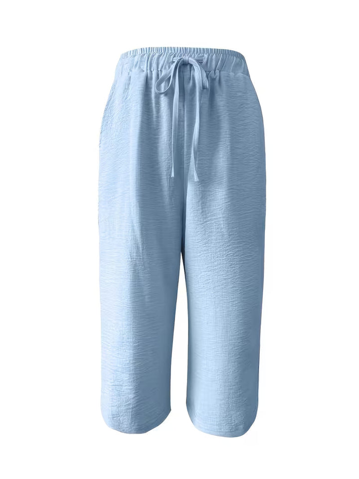 Arnisa - Comodi Pantaloni Estivi Con Tasche Laterali in Pizzo