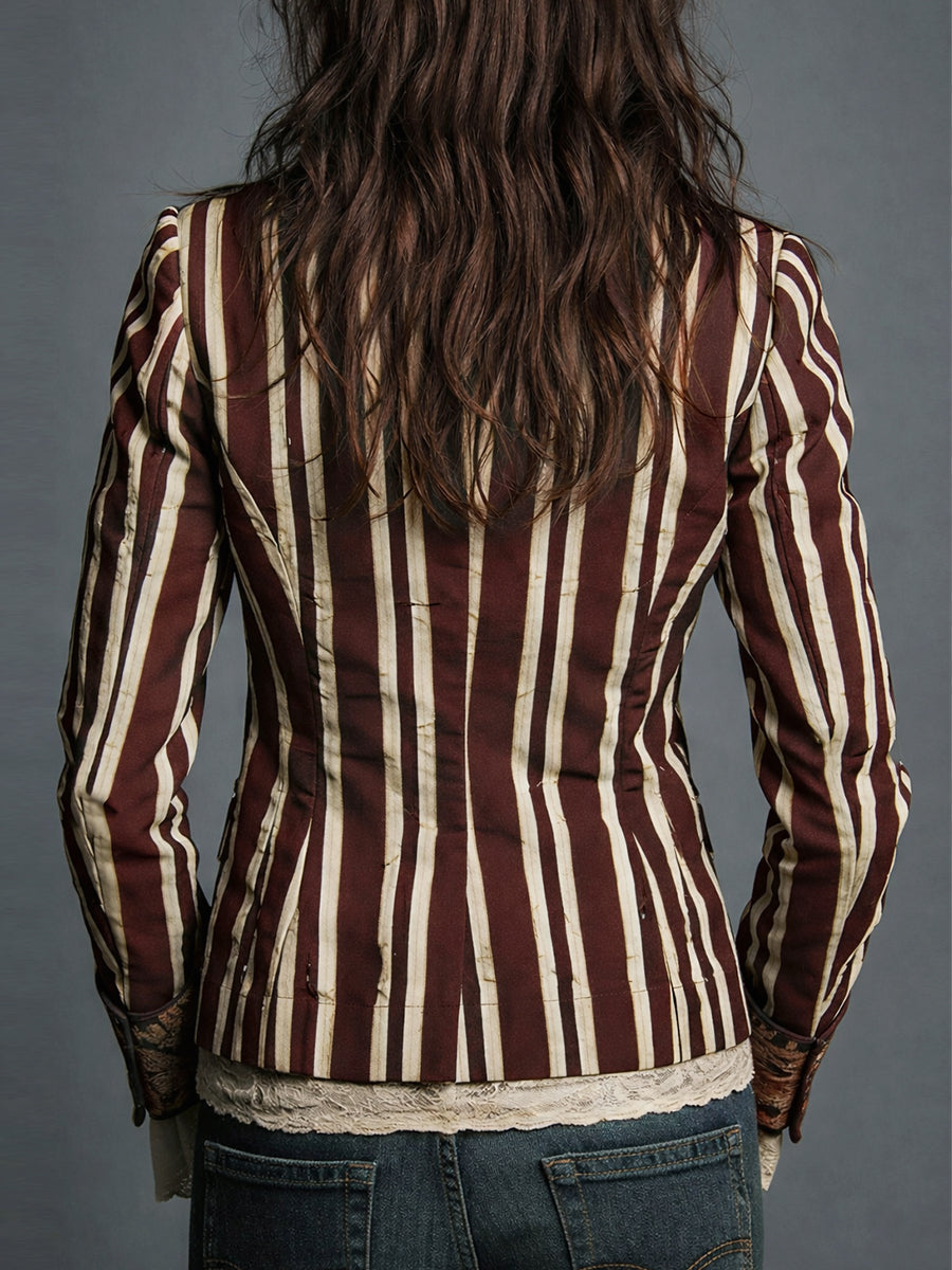 Shalisa - Blazer a Righe In Stile Bohémien