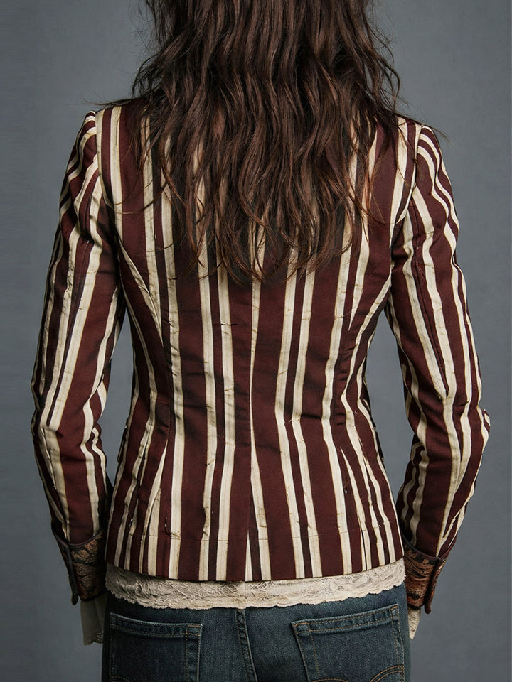 Shalisa - Blazer a Righe In Stile Bohémien