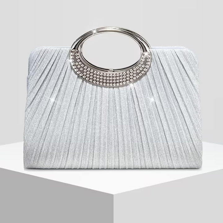 Lizzana - Borsa a Mano Rotonda Lucida Con Anello E Pieghe