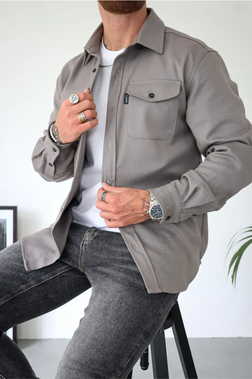 Dewid - Camicia con Bottoni e Tasche Frontali