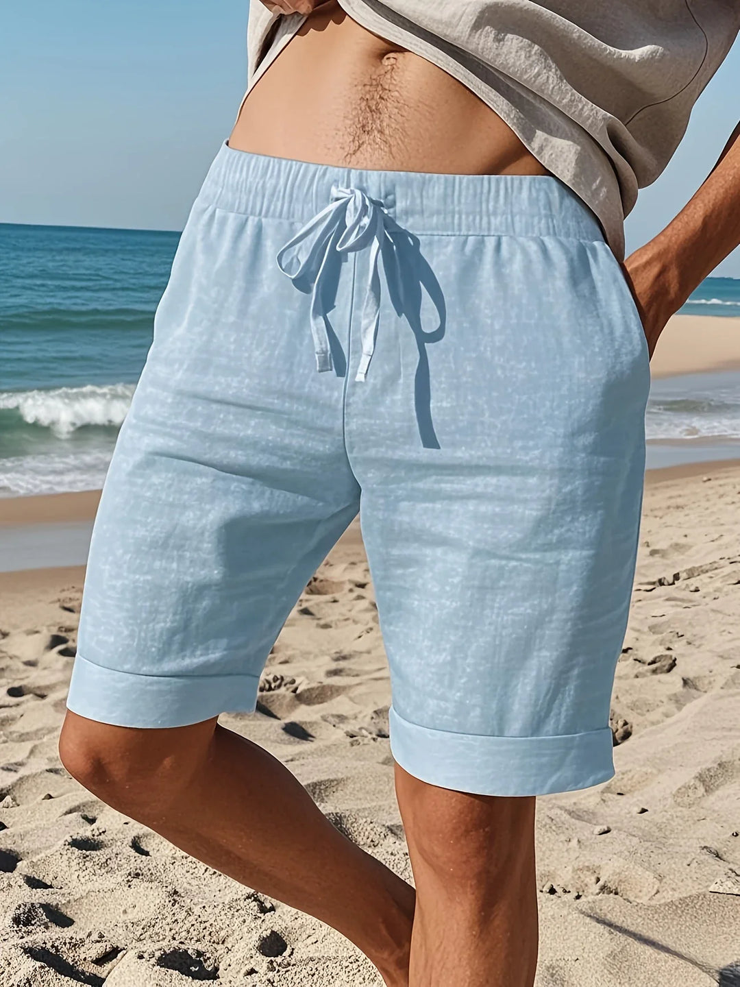 Callan - Pantaloncini Casual In Lino Con Tasca
