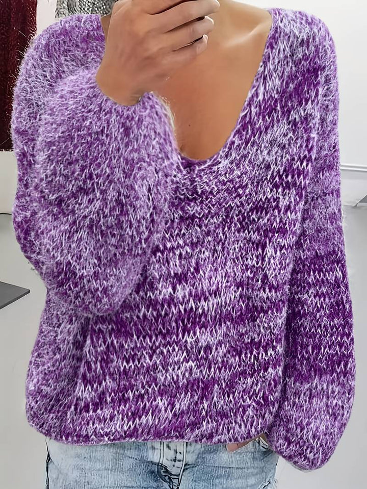 Lital - Elegante Maglione Morbido Con Scollo a V