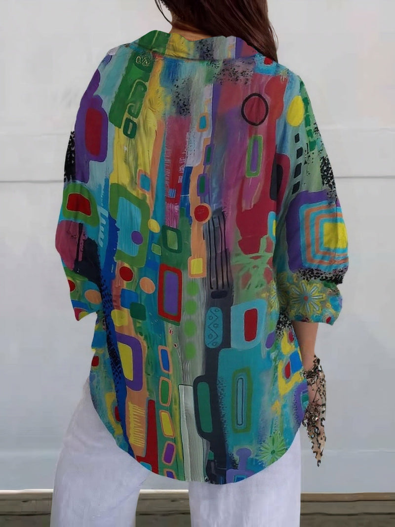 Hunia - Camicetta Elegante Multicolore
