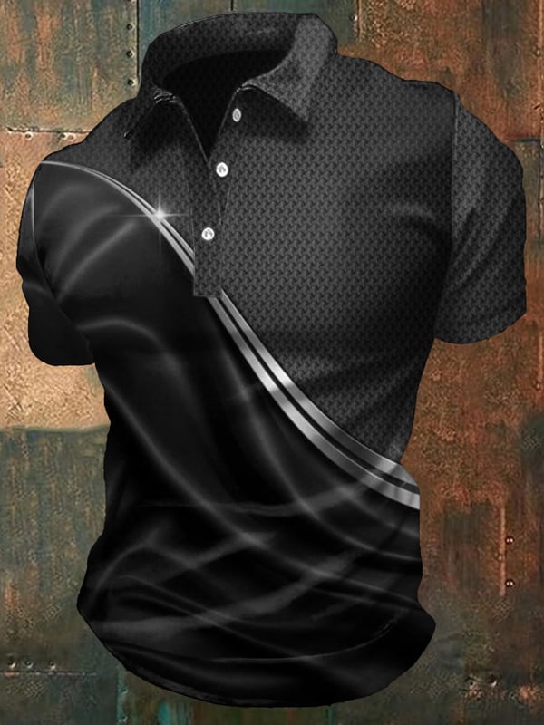 Polo Casual a Maniche Corte In Stile Business Con Sfumatura Di Colore Per Uomo