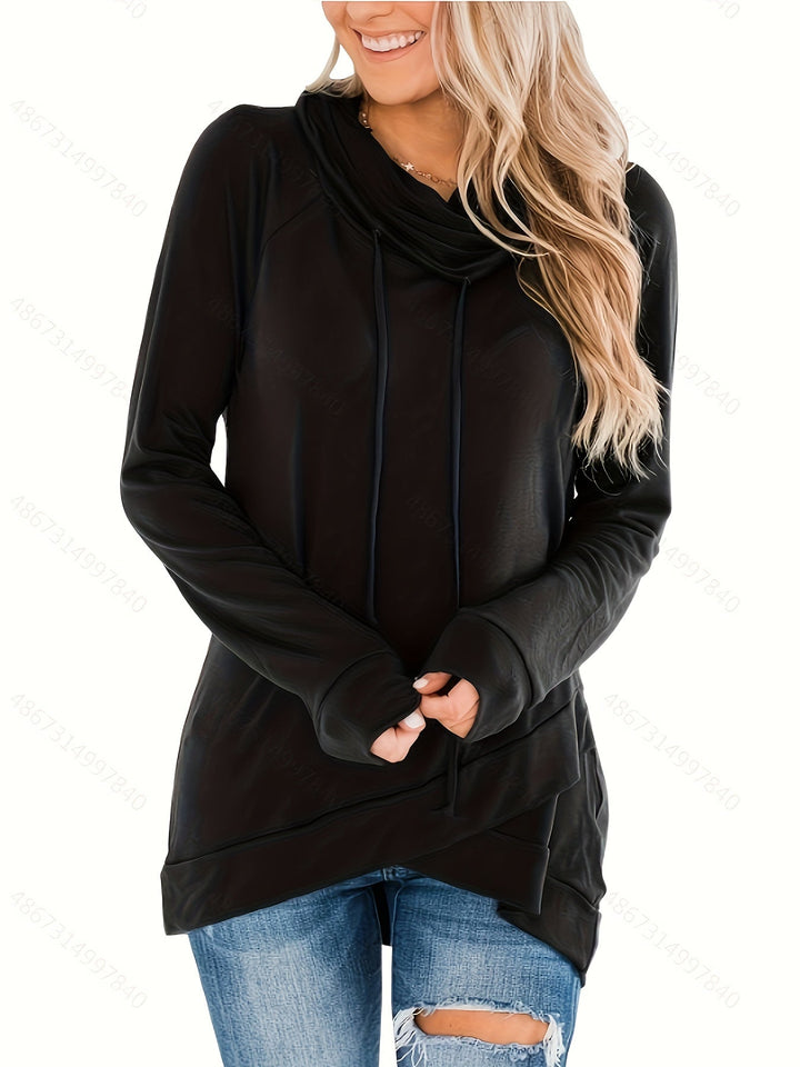 Tansholpan - Turtleneck Long Sleeve Hooded Sweater