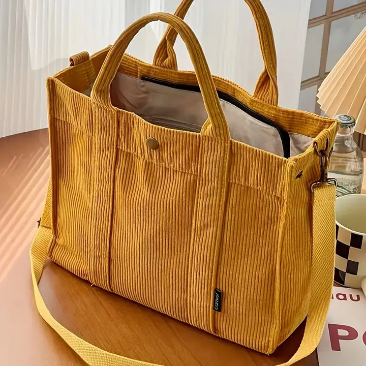 Marella - Borsa Tote In Velluto a Coste Di Ispirazione Vintage