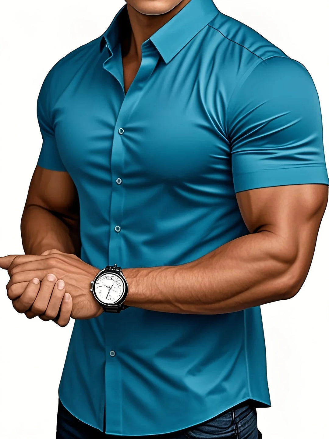 Ezra - Elegante Camicia Vestibilità Aderente Con Bottoni
