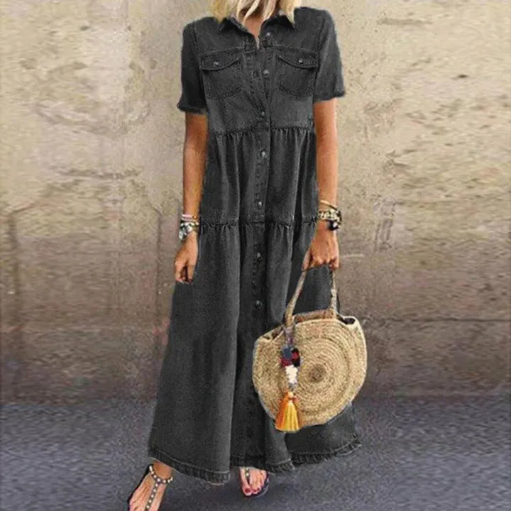 Gudelia - Abito Casual a Maniche Corte Con Tasche