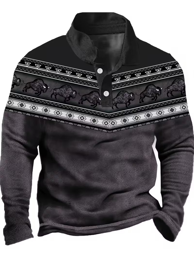 Tamas - Polo Casual Vintage Con Stampa 3D a Colori