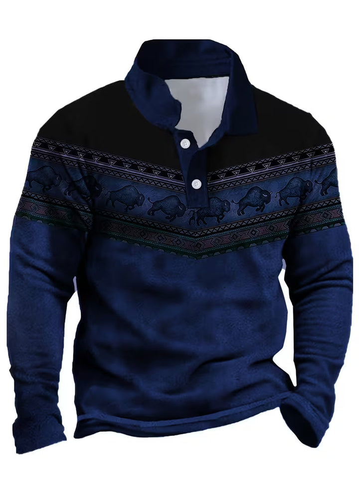 Tamas - Polo Casual Vintage Con Stampa 3D a Colori