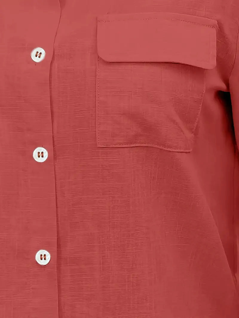 Athena - Camicia In Cotone Con Tasche Frontali