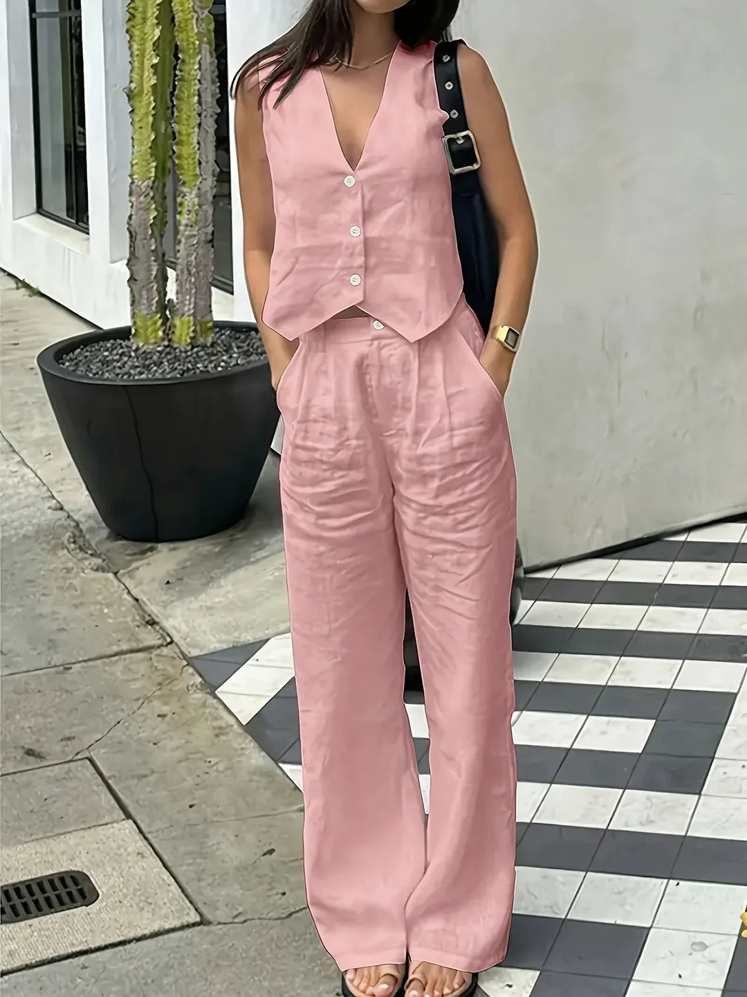 Jorja - Elegante Completo a Due Pezzi Senza Maniche