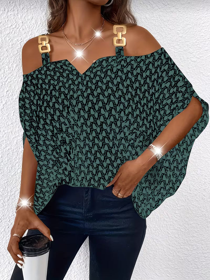 Shae - Top Casual Con Stampa e Spalle Scoperte