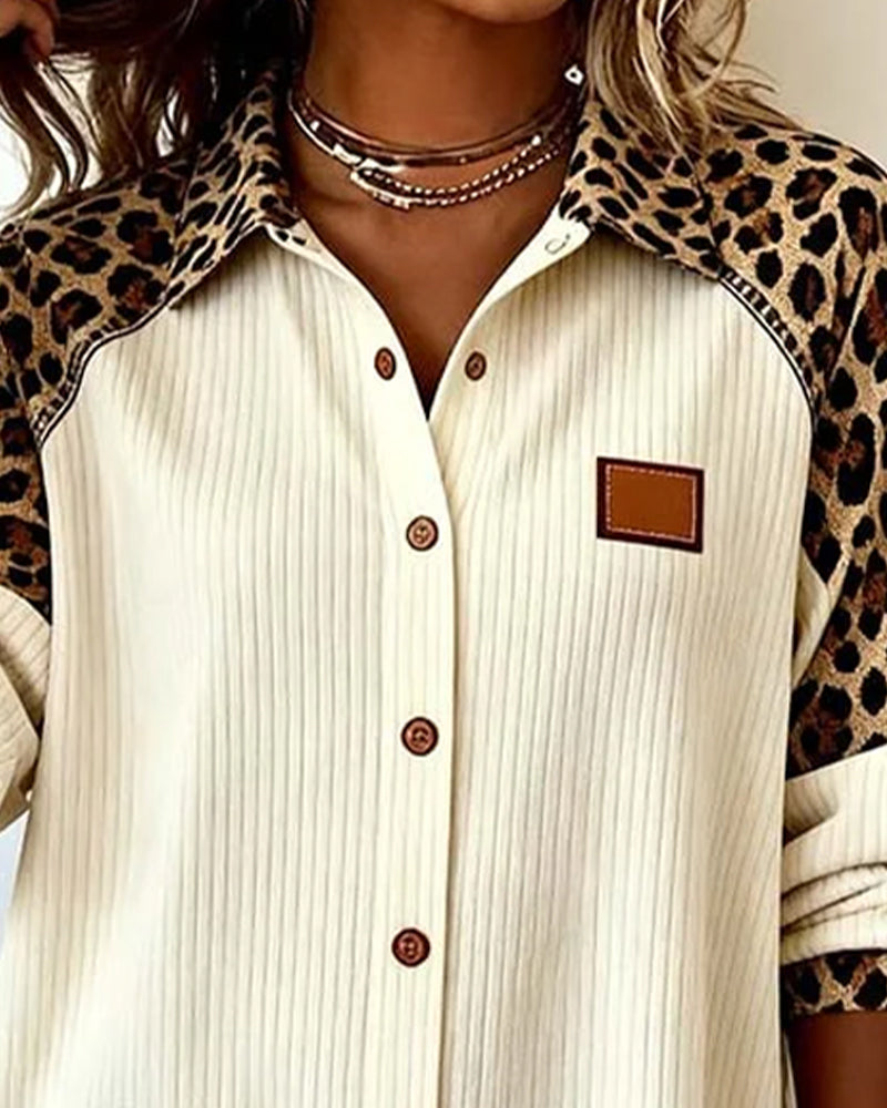 Jordana - Camicia Con Colletto Abbottonato e Stampa Leopardata